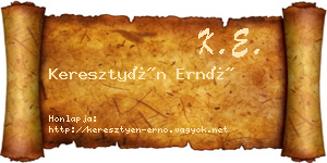 Keresztyén Ernő névjegykártya
